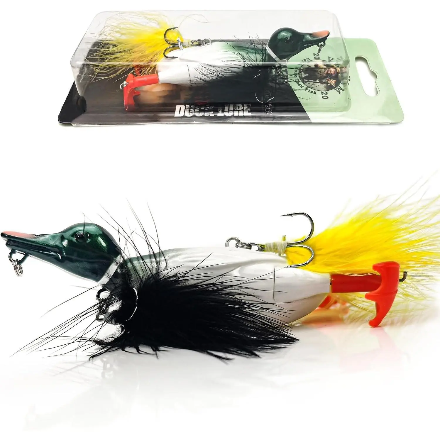 Topwater Duck Fishing Lures, Realistic  Duckling Baits Floating Artificial Hard Swimbaits for Bass Pike Musky Catfish Freshwater Saltwater Fishing