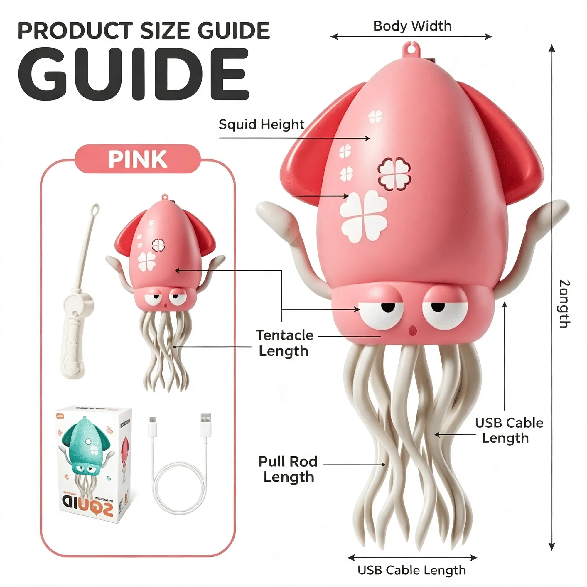 Rechargeable Electric Dancing Squid Toy, Pull-String Walking Swing Squid Novelty Toy, Funny Interactive Stress Relief Ocean Toy for Kids & Adults