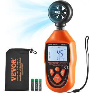 VEVOR Portable Anemometer, Temperature Range 14-113, Equipped with LED Backlit Display, Captures Wind Speed, Temperature, Air Volume, and Chill Factor, Ideal for Boating, Kite Surfing, Drone Pilo