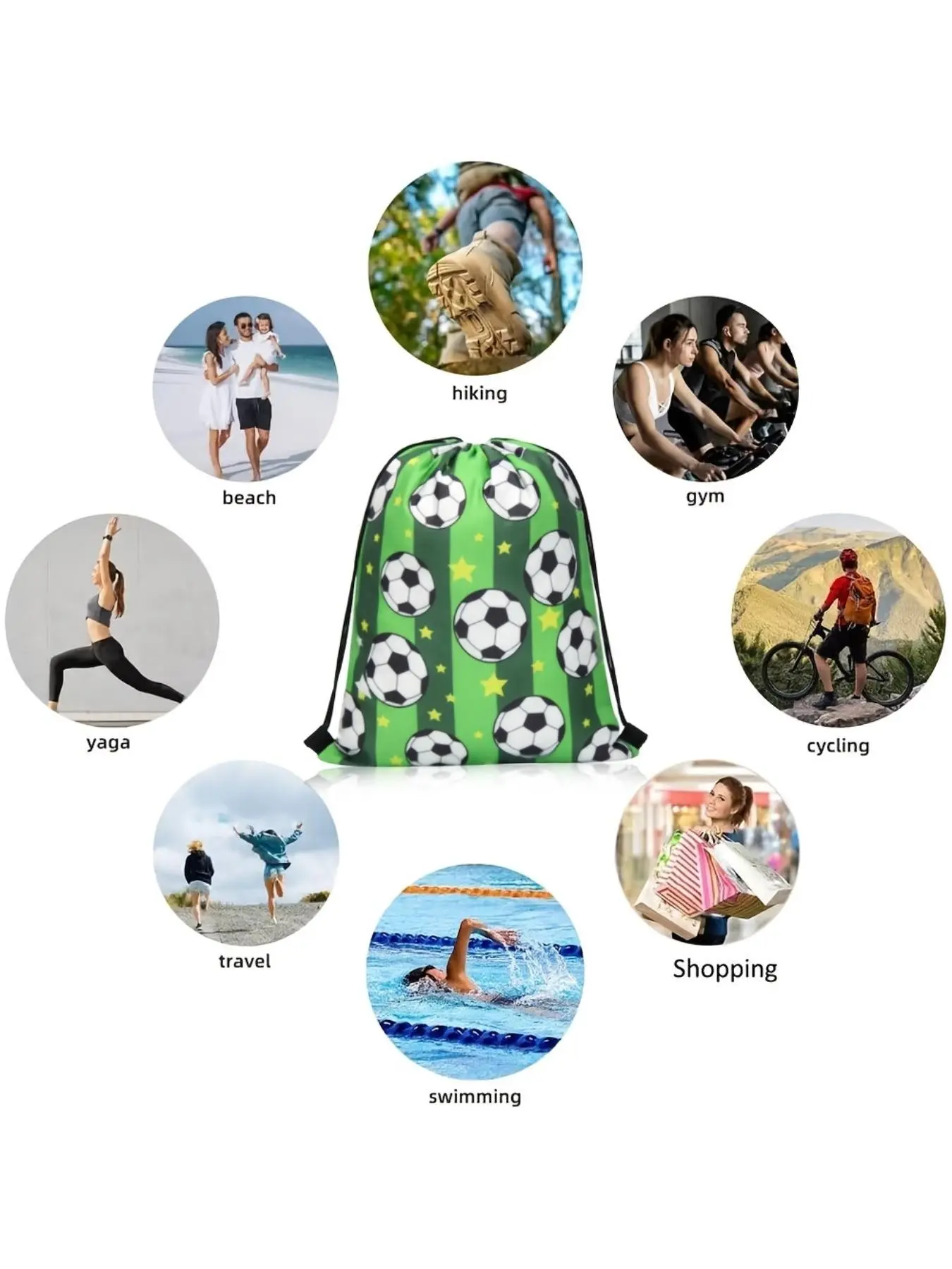 Football Party Themed Drawstring Bags, Durable PU Material, Sporty Style, All-Season Use, Lightweight & Easy to Carry, Perfect for Soccer Celebrations