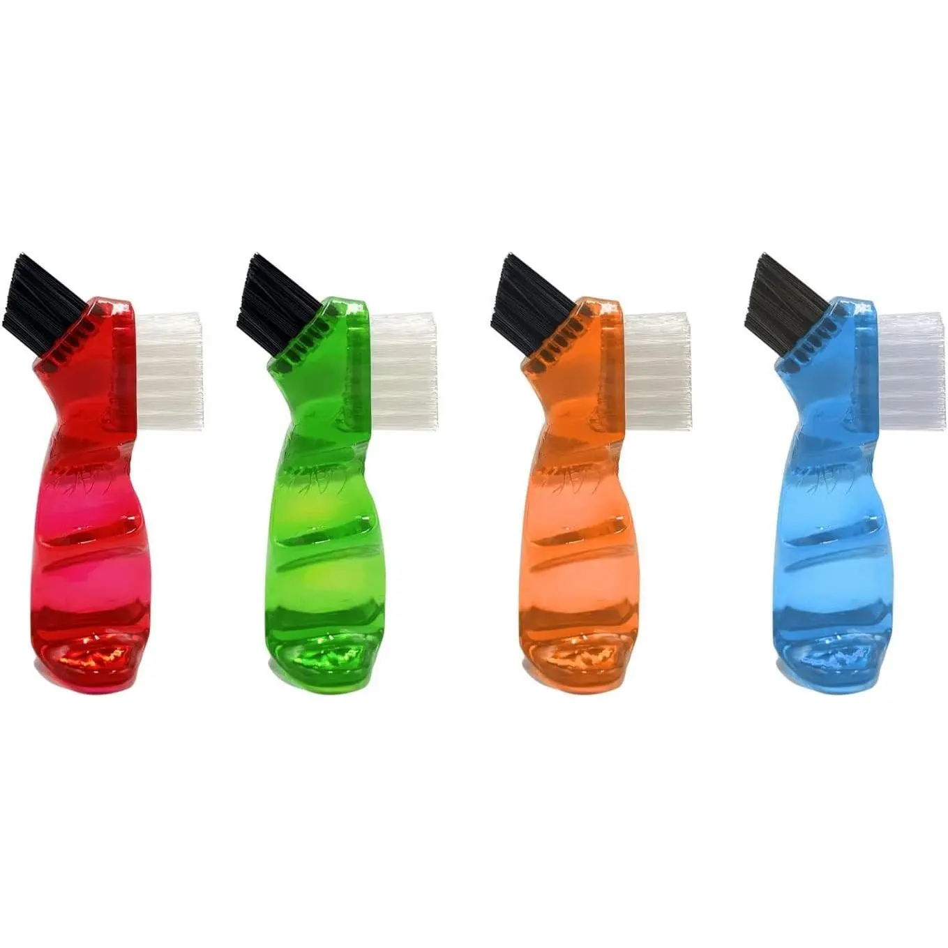Mini Denture Cleaning Brush Set, Multi-Layered Bristles, Portable Double Sided Brush for False Teeth Cleaning, 4 Colors