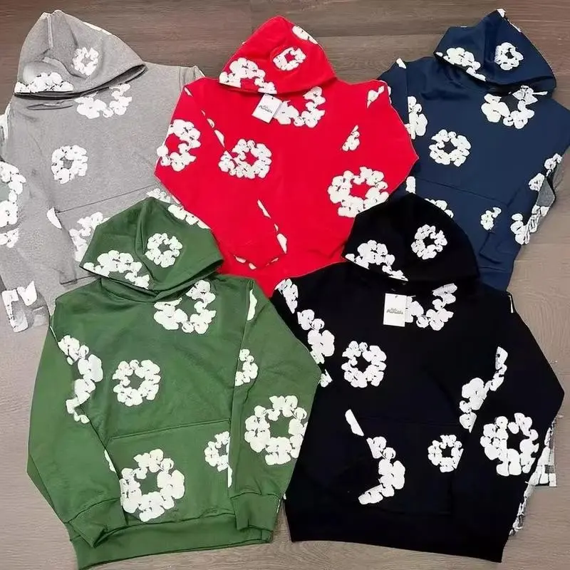 Mono Cotton Wreath Hoodie Black, Denim Inspired Long Sleeve Outfit, Cosplay Children Clothing Ideal for outdoor sports like hiking, running, and cycling Great for lounging at home or casual outings trendy spring outfit