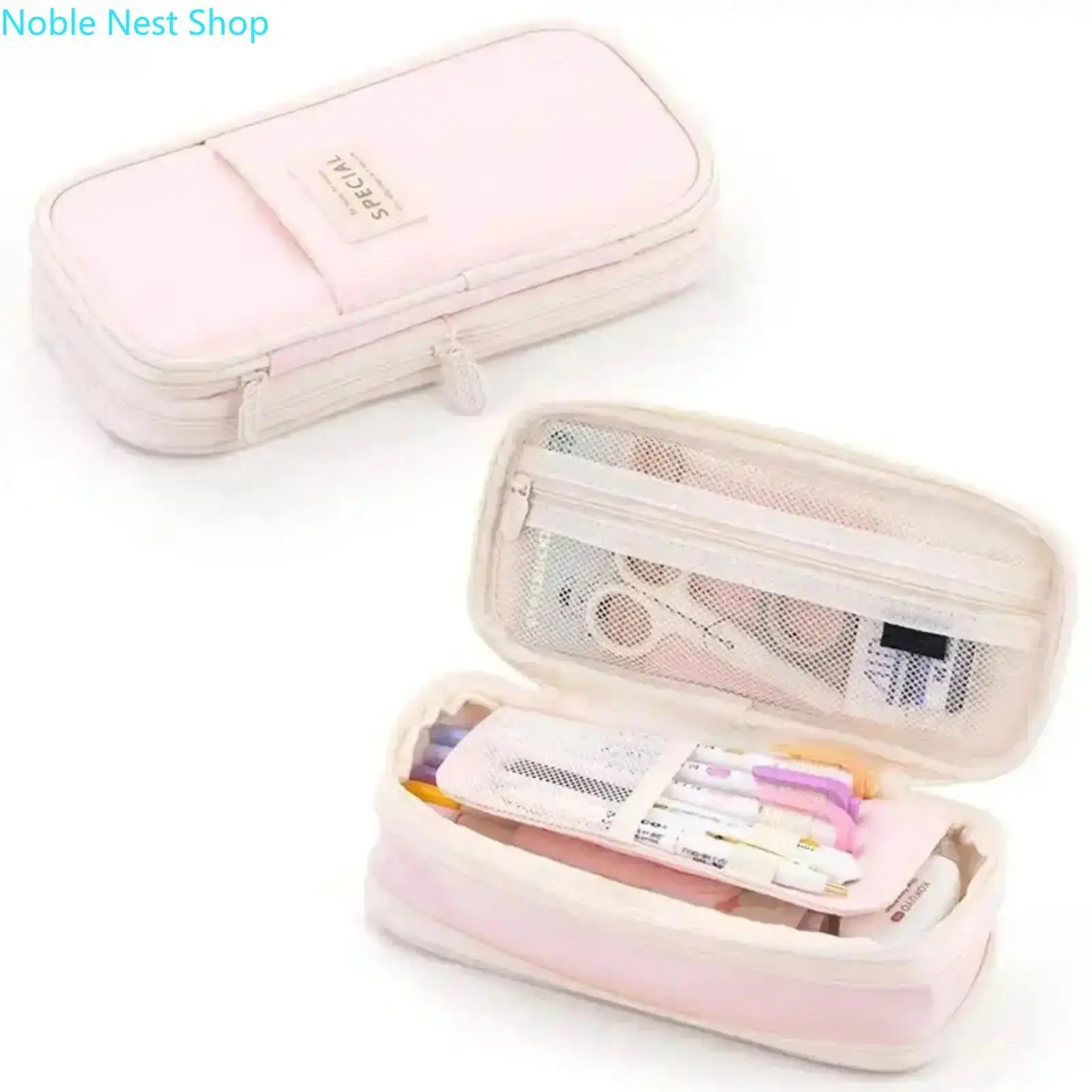 Aesthetic Colorful Pencil Case for Teen Girls, Large‑Capacity Portable Zip Pen Pouch, Trendy Back‑to‑School Stationery Organizer, Great for Travel and as Birthday Gift