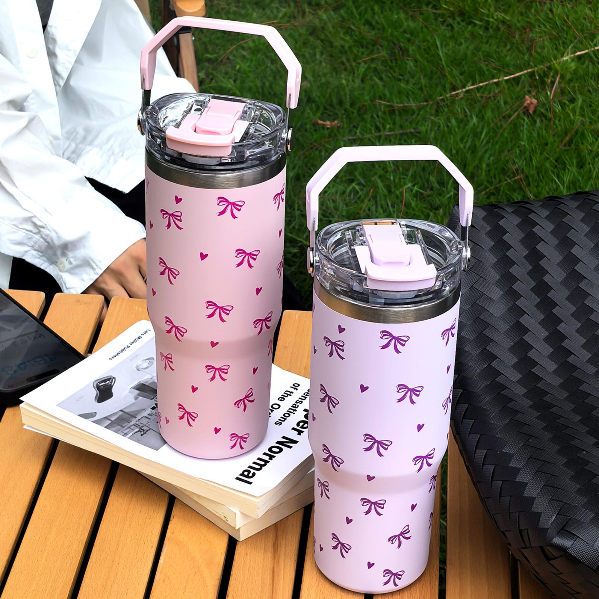 Insulated Stainless Steel Cup Stylish Tumbler, Butterfly Pattern, Dual-Layer Insulation, Leak-Proof Design, Perfect for Outdoor & Office Use #GLOBAL PICKS