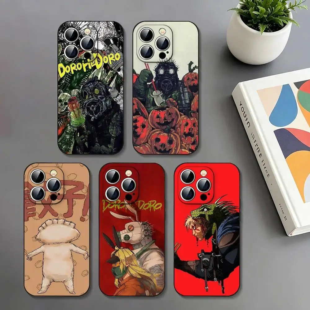 Anime D-Dorohedoro Slim Black Shockproof Phone Case Designed for iPhone 11-17 Pro Max/Plus & Samsung Galaxy S21-S25