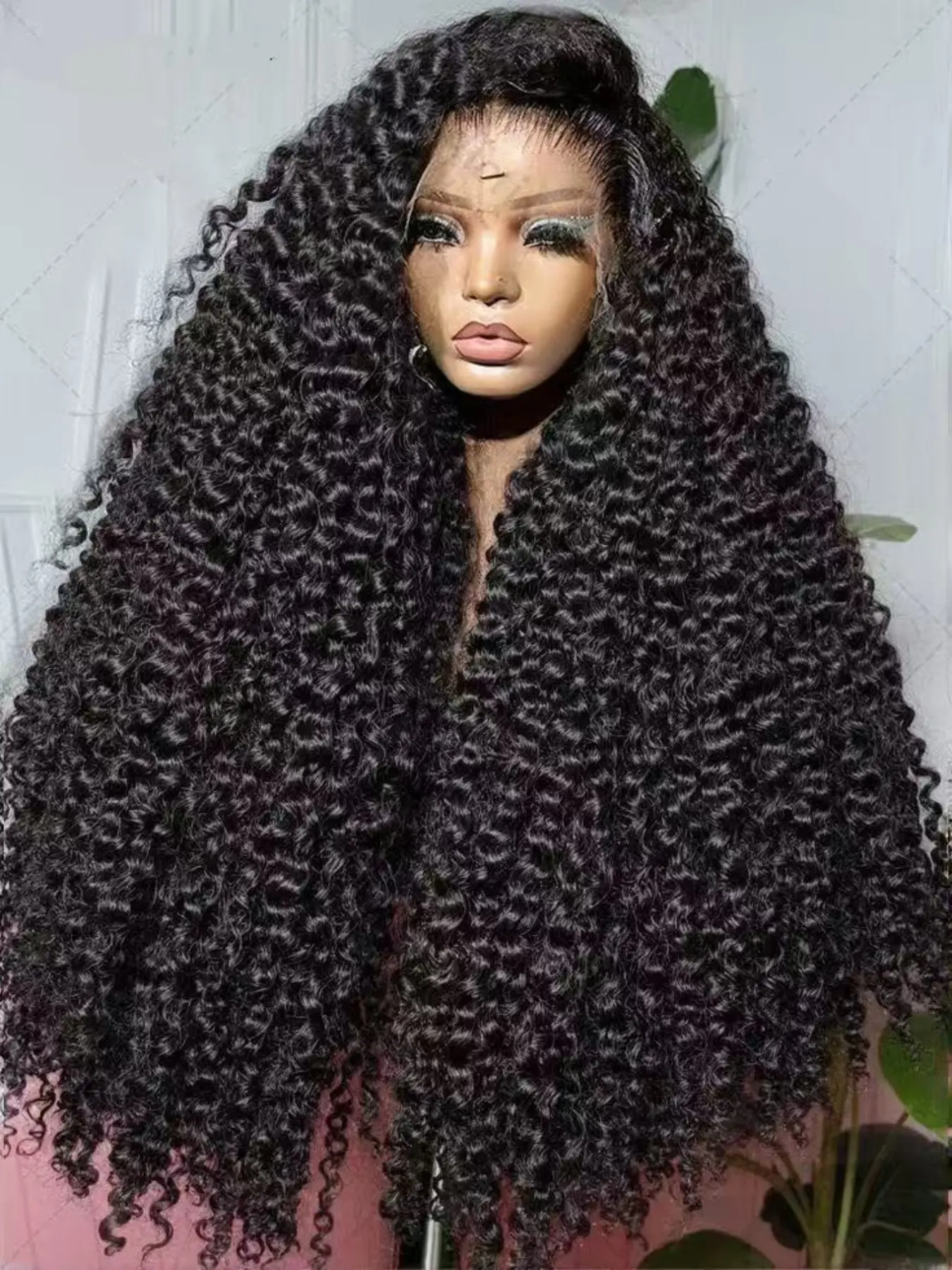 180 Density 13x4x1 26 Inch Long T-Part Wig, Afro Curly Wigs, Curly Baby Hair Pre-Styled, Soft Glueless, Heat Resistant, Breathable, Daily Wear
