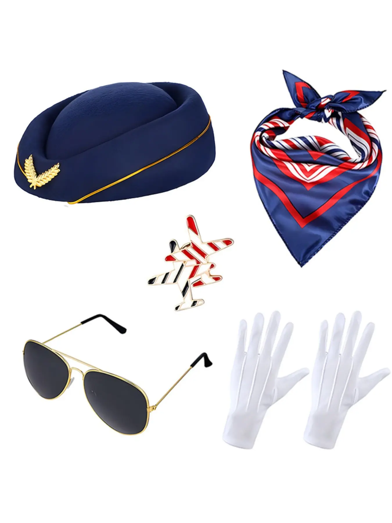 Masquerade Air Hostess Captain Cos Suit Festival Party Pilot Stewardess Role Play Costume Prop Matching
