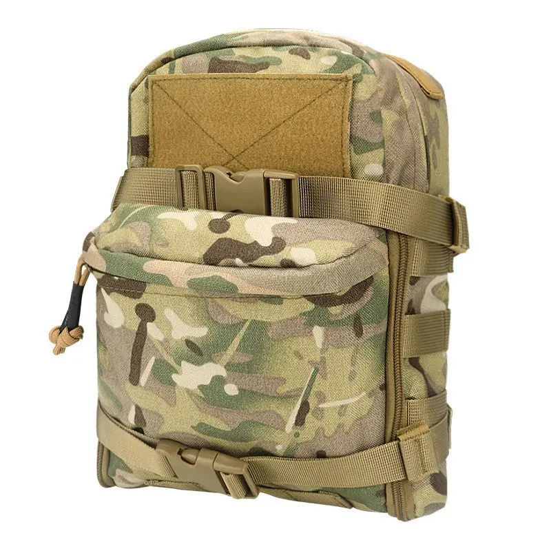 Tactical Camouflage Hydration Backpack, Lightweight Water Carrier with MOLLE Attachment for Outdoor Hiking - Khaki KC