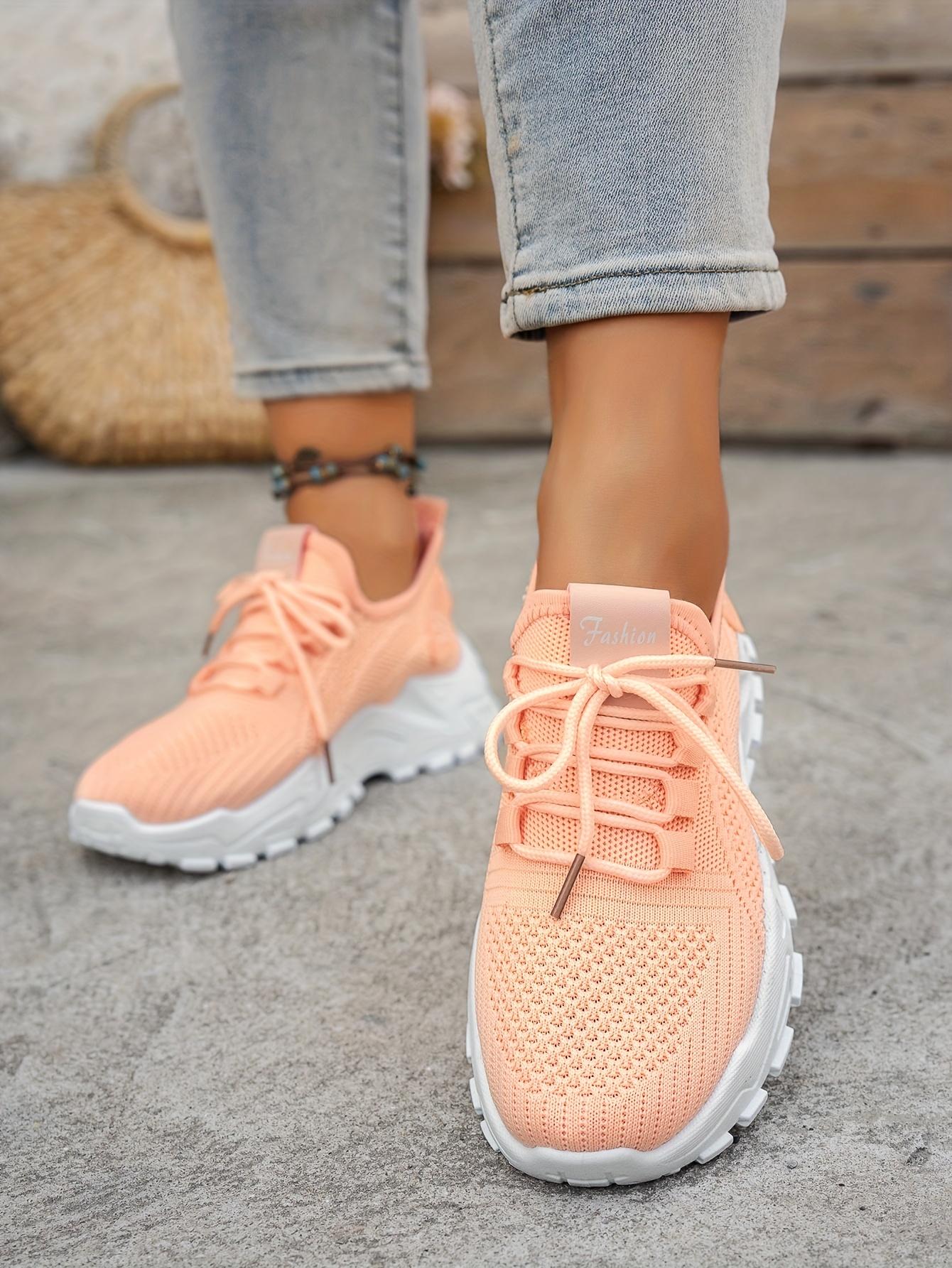 Ladies' Breathable Shoes - Stylish, Comfortable, Low-Top Tennis Shoes with Thick Soles Casual Outdoor Wear