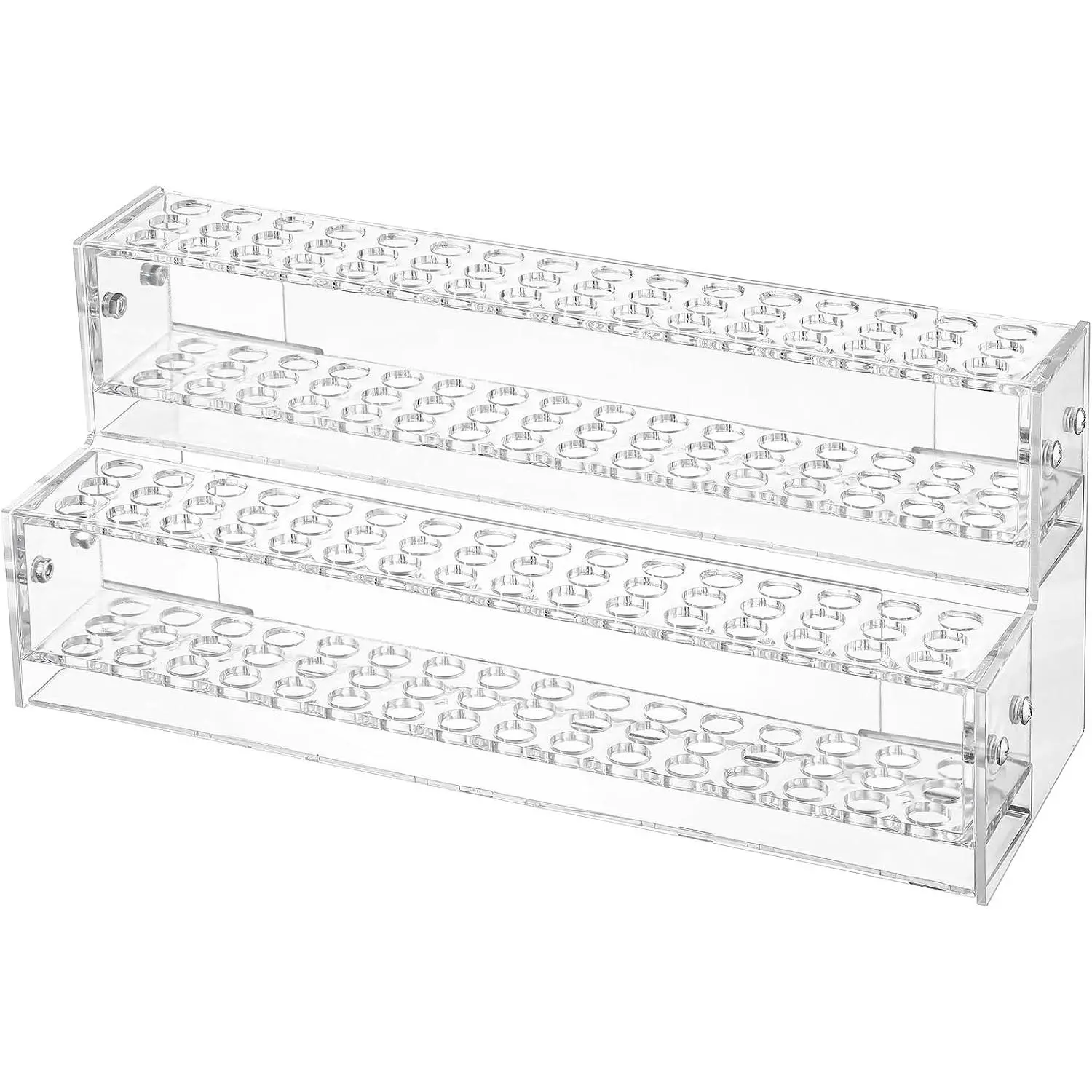 Acrylic Pen Display Stand, 96 Slots 1.2cm Wide 2-Tier Pen Holder Clear Acrylic Pen Organizer, Space-Saving, Fits Pencils, Thin Markers, Eyebrow Pencils, Craft Shows & Desk Storage