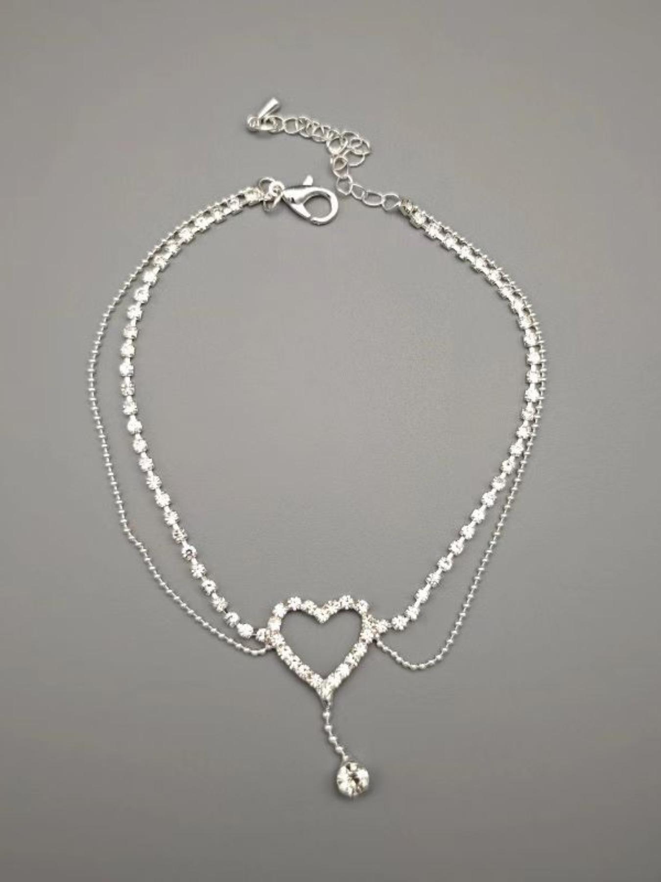 Simple Heart Design Anklet, Fashionable Jewelry for Women & Girls, Trendy All-match & Exquisite Jewelry for Birthday Gift, Dainty Layered Anklet