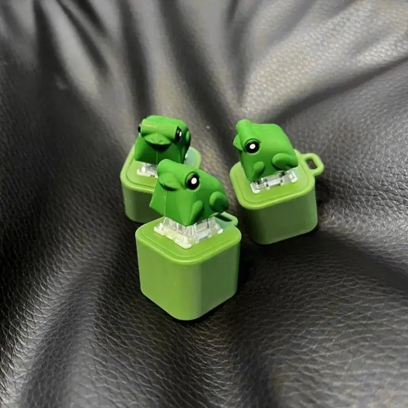 Frog Shape ABS Plastic Car Keychain Fidget Toy - Kid-Adult Fidget Aid, Calm Croak Real Sounds, LED Glow, Backlit Lights, Pumpkin Skull Rings, Purse Stuffers, Party Favors, Whimsical Gifts