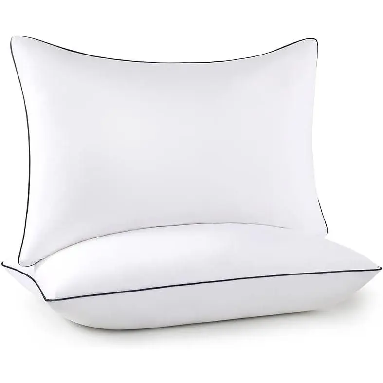 King Size Cooling Washable Bed Pillows 2-Pack - Down Alternative Filling Sleep Support Pillow with Plush Softness, for Side & Back Sleepers (White)