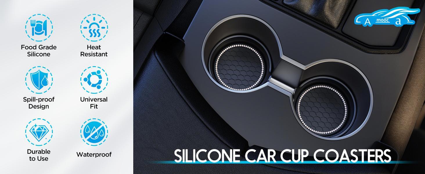 2PCS Bling Crystal Car Cup Holders Non-Slip Coasters for Car Interior | Universal Fit, Luxury Style 2PCS Bling Crystal Car Cup Holders Non-Slip Coasters for Car Interior | Universal Fit, Luxury Style