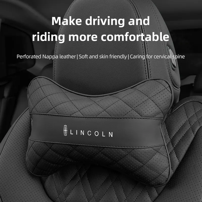 Car Seat Neck Pillow Headrest Lumbar Waist Support Cushion For Lincoln Navigator Continental Nautilus Aviator MKZ MKX MKC MKT MKS Corsair Mark E