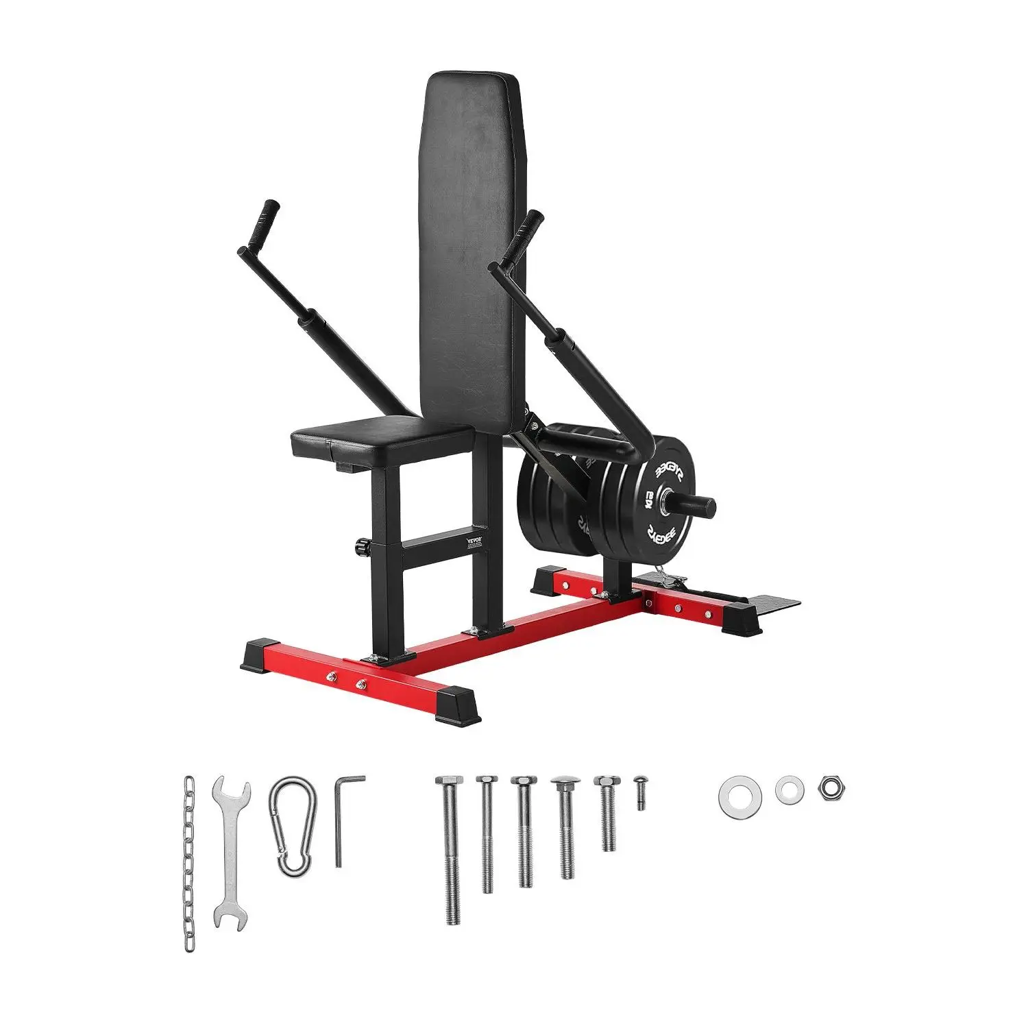 VEVOR Seated Dip Machine, Tricep Bicep Press Down Machine with Cable Bar, Adjustable Seat, and Backrest,  Exercise Equipment for Chest Training, Upper Body Push Fitness Workout, Hold up to 450LBS