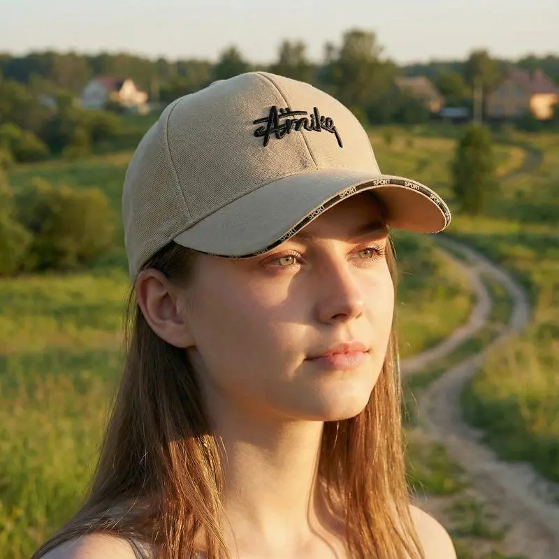Effortless Glamour Embroidered Baseball Cap Y2K Viral Streetwear Baddie Aesthetic Sun Hat Main Character Energy Adjustable Headwear Everyday Accessories