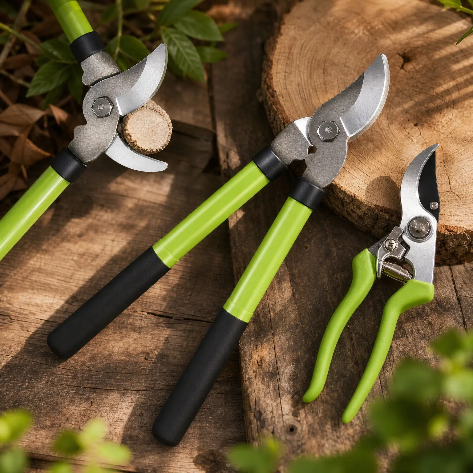 2Pcs High Carbon Steel Bypass Hand Loppers & SK5 Pruning Shears Set - Lightweight Garden Clippers for Tree Trimming, Branch Cutting, Roses, Bushes & Shrubs, Teflon Coated Blades, Ideal for SeniorsGift