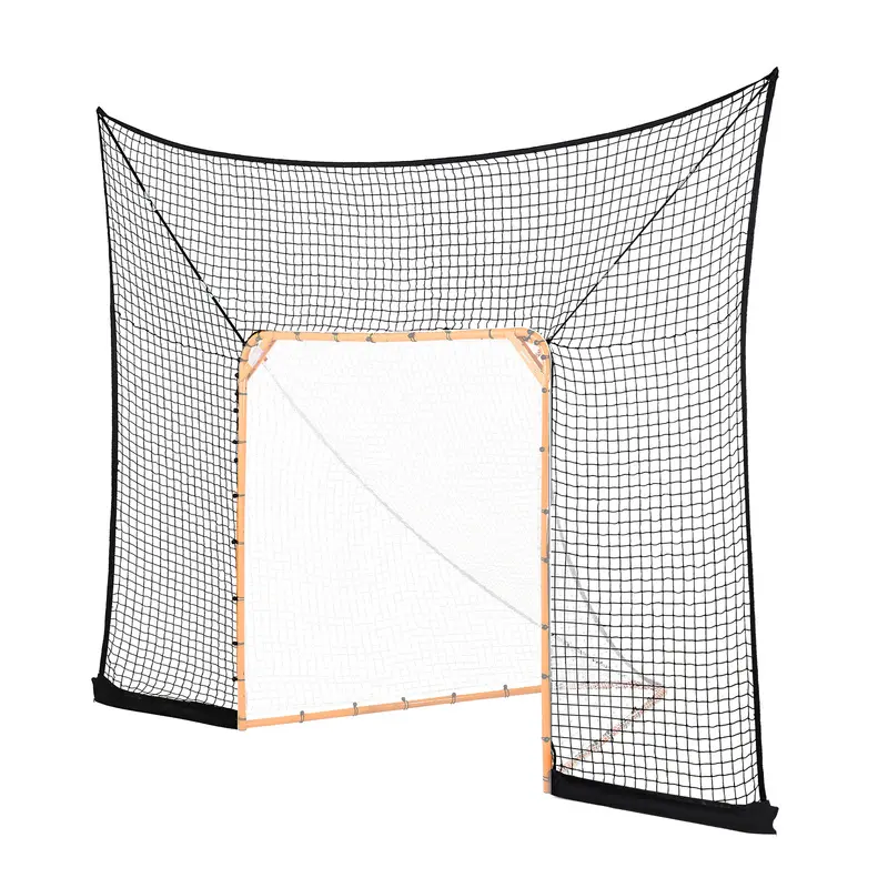 Hockey and Lacrosse Goal Backstop, 12x9 ft Lacrosse Net with Extended Coverage, Quick Easy Setup Complete Accessories Training Net, Backyard Lacrosse Equipment, for Youth Adult (NET ONLY)