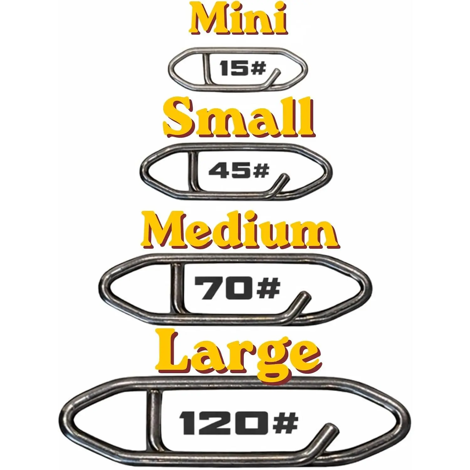 Fishing Speed Clips 50 Pack – Stainless Steel Quick Change Snap Clips for Fishing Lures – Mini, Small, Medium, Large