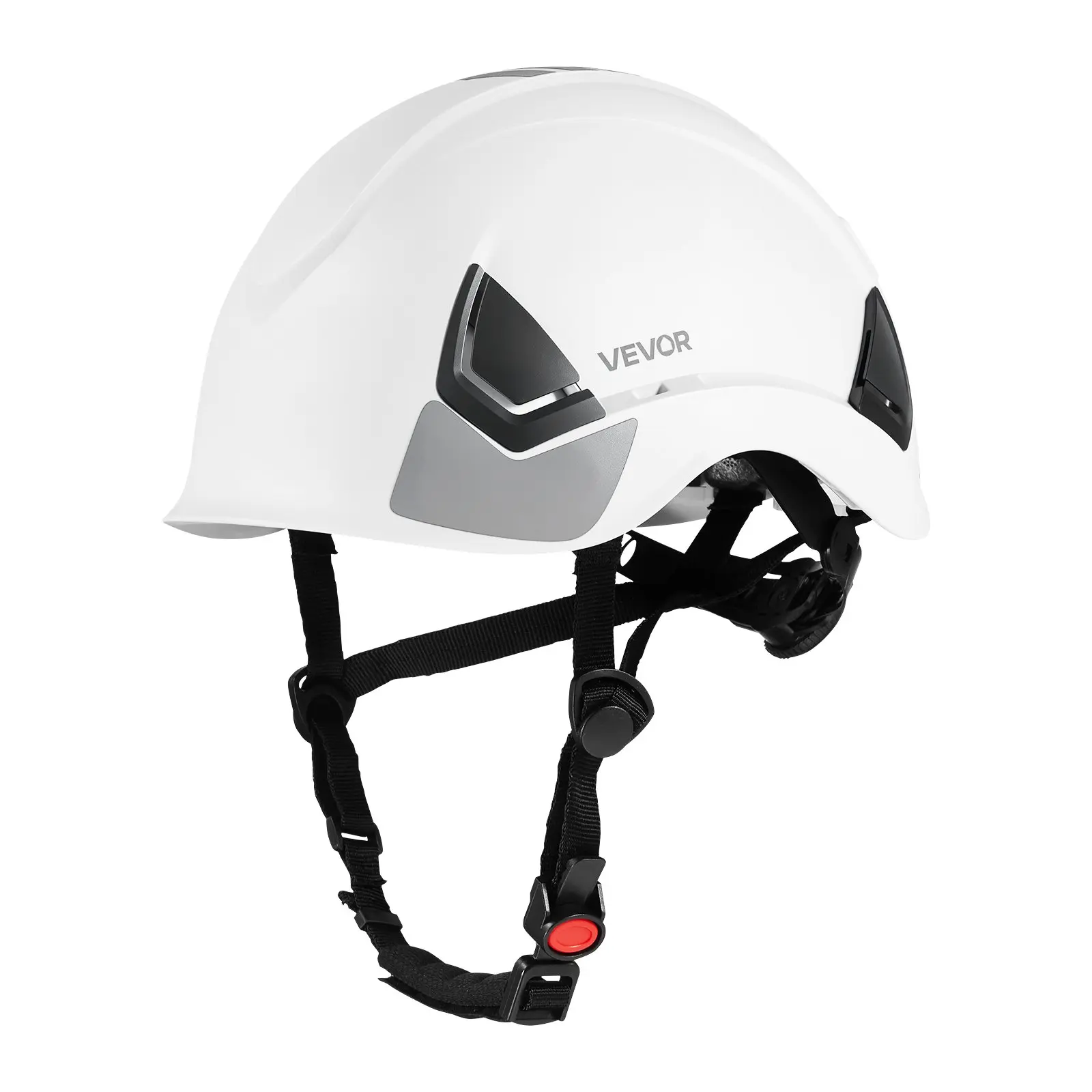 VEVOR ABS Industrial Safety Helmet Safety Equipment for Construction & Woodworking, ANSI/ISEA Z89.1 Type 2 Class C Approved, 6-Point Ratchet Suspension, Adjustable Vented Hard Hat with Chin Strap & Reflective Strips, Unisex Women's Adult Fit