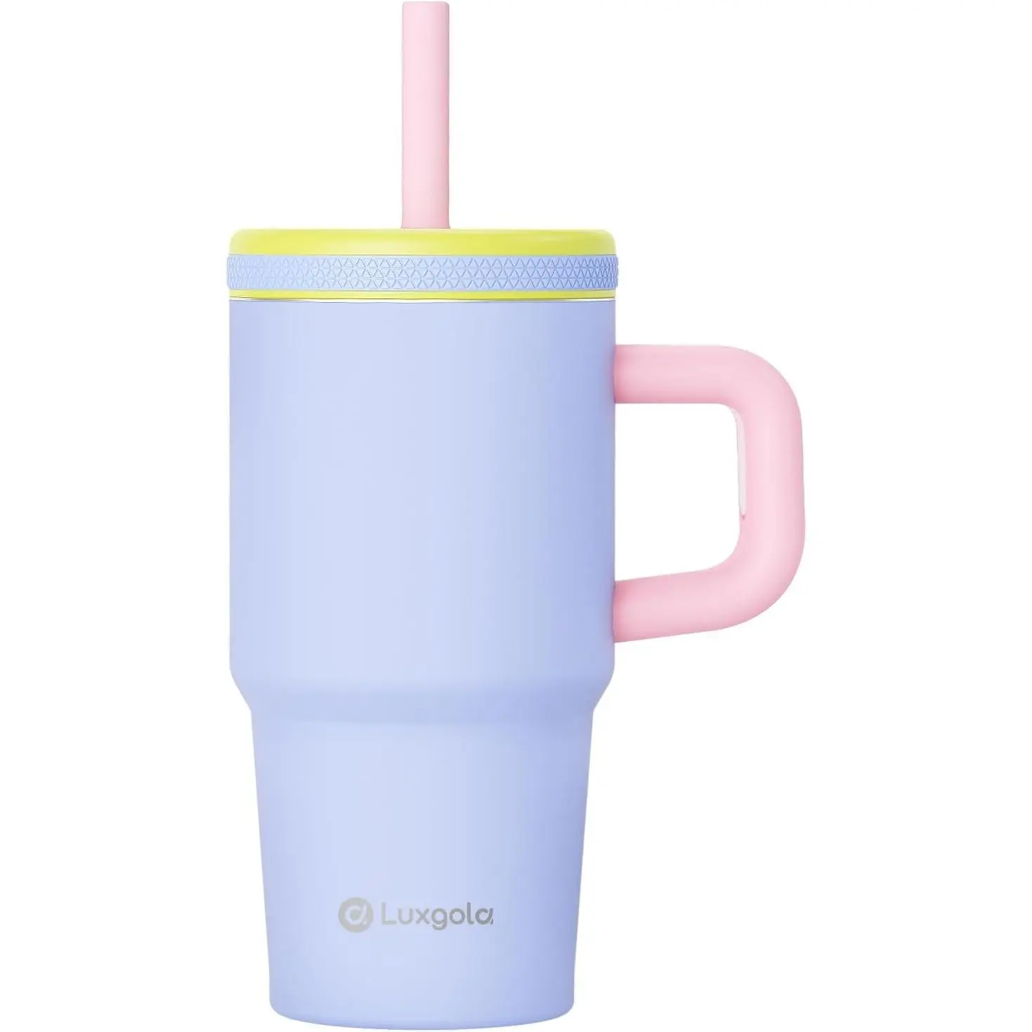 Kids' 20 oz Stainless Steel Insulated Tumbler with Handle, Leak-Proof Lid, Spill-Proof Silicone Straw, Reusable Mug for Toddlers, Portable Ice Blue Cup, Insulated Cup