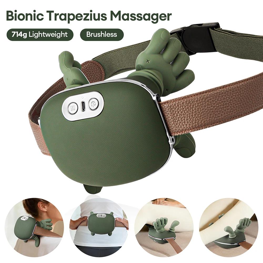 NEW Neck and shoulder massager, simulating human hand green color, wireless electric finger pressure 4D kneading massage