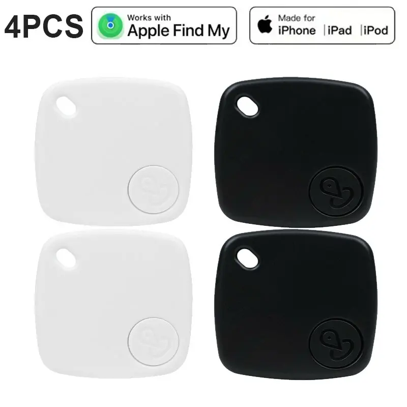 4 Pack, Key Finder Tracker Devices - Bluetooth Item Finders, Compatible with Apple Find My (IOS Only), GPS Trackers Tag for Car,Wallets,Luggages,Suitcases,Bags, Phone Locator, Replaceable Battery gpstracker wallet tracking device