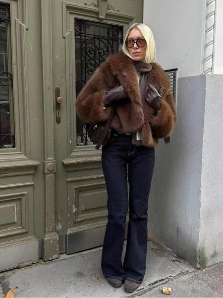 Women's Faux Fur Short Coat, Warm Loose Fit Winter Jacket, Luxurious Look, New Fashion Trendy Design, Perfect for Cold Weather