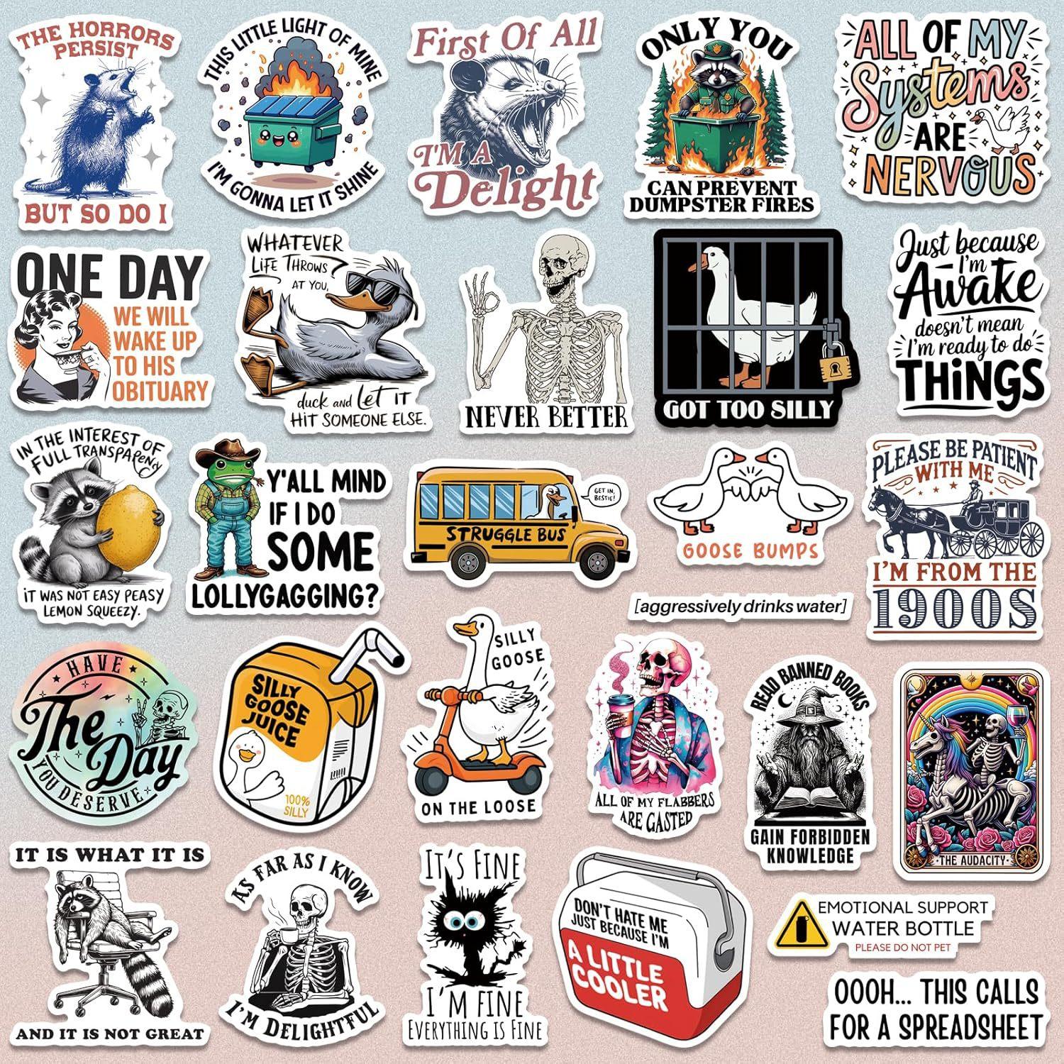 200 PCS Sarcastic Humorous Stickers Pack, Aesthetic Funny Face Decals for Planner Scrapbooking Luggage Skateboard, Gag Gifts for Coworkers Friends Matching my vibe today with these hilarious sarcastic stickers!💅 Which face are you?
