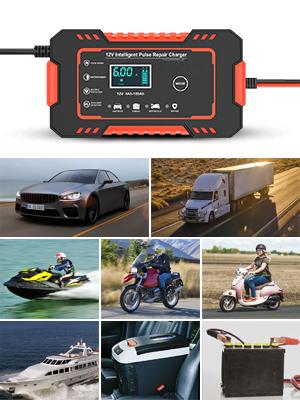 🔥 12V 6A Smart Battery Charger |   Auto Trickle Charger & Maintainer with Temp Compensation |   Multi-Vehicle Use for Car, Truck, Motorcycle, Boat