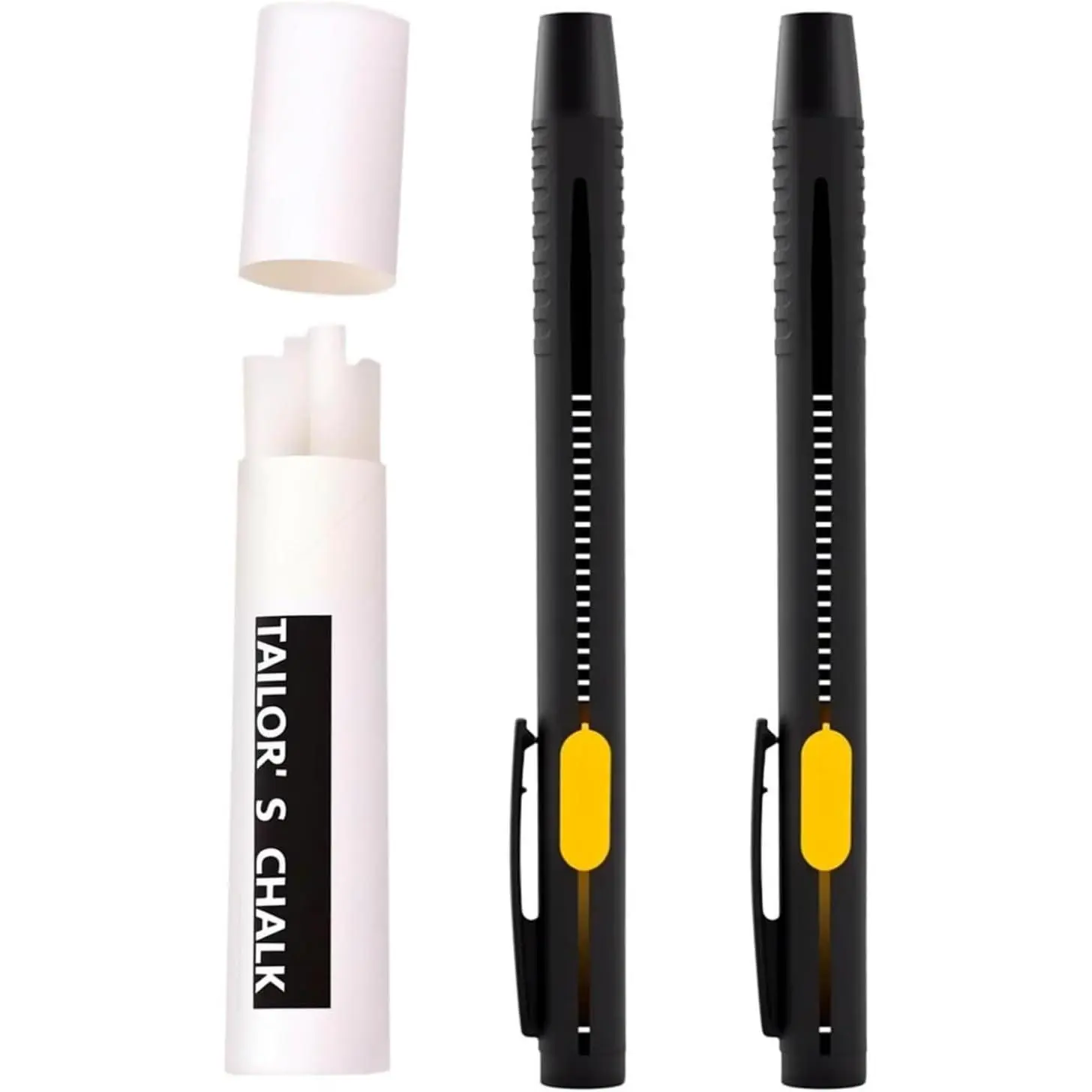 Heat Erasable Fabric Marker for Sewing, Washable Heat Erasable Pens for Fabric, Sewing Chalk DIY Markers for Quilting Embroidery, Suitable for  Knitted Fabrics, 2 Pens + 20  Refills