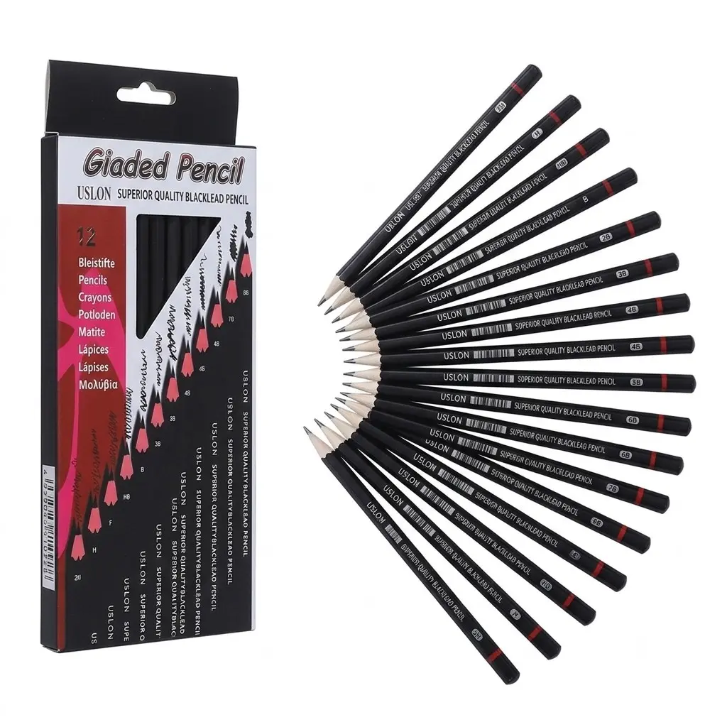 12-Piece Sketching Pencil Set, High-Quality Graded Core Pencils, Includes Storage Box, Ideal for Drawing, Sketching, and Rendering