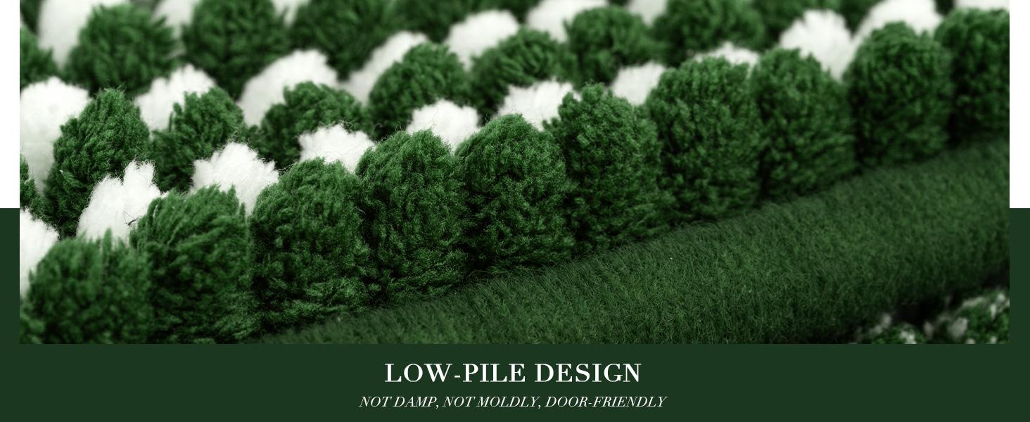 Bathroom Rugs and Mats Sets, 2 Piece Thick Absorbent Chenille Bath Mat Rug Set Non Slip, Soft Shaggy Bath Room Floor Mats for Bathroom, Machine Washable (Hunter Green, 20" x 47" Plus 16" x 24")