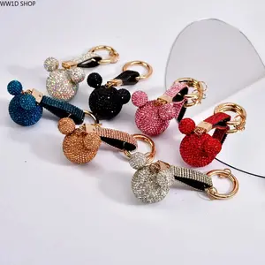 Cartoon Character Rhinestone Keychain  Cartoon Character Rhinestone Keychain for Women, Diamond-Encrusted Bag Charm, Decorative Key Ring Accessory for Handbags, Backpacks and Keys
