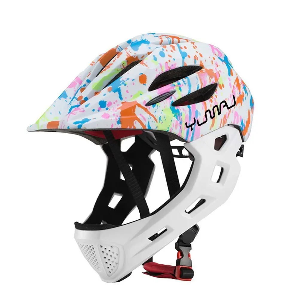 New Yumaj LED Full Face Mountain Bike Helmet, Safety Cover for Balance Bikes, Skateboards, Bmx, Sports Gear