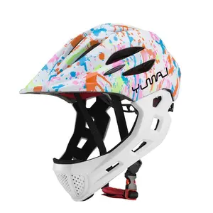 New Yumaj LED Full Face Mountain Bike Helmet, Safety Cover for Balance Bikes, Skateboards, Bmx, Sports Gear