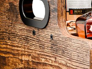 Liquor Bottle Display Shelf, Coffee Syrup Rack Organizer, 3 Step Countertop Liquor Wine Rack, mini bar,liquor cabinet, Home Retro Bar Shelf Stand for Liquor Whiskey, Spirits