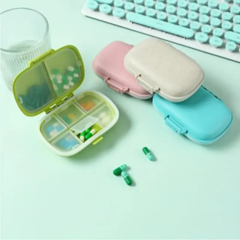Portable Pill Box for Travel, 8 Compartments for Medicine and Vitamins, Fits in Pocket or Purse, Secure Storage for Daily Doses
