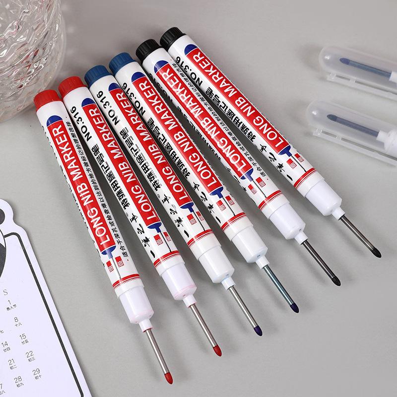 Long Marker Pen, 20pcs/set Waterproof Marker Pen, Multipurpose Deep Hole Marker Pen for Metal, Ceramic, Glass, Leather, Film, Art Markers, Permanent Drawing Markers