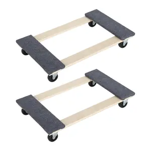 Heavy Duty Furniture Dolly 2 Pack, 1000 LBS Load Capacity Moving Dolly with Swivel Wheels, Best Moving Helper for Home, Office & Apartment, 17.91"×12"