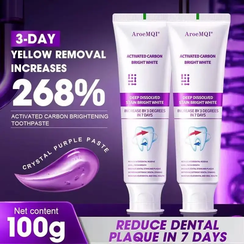 Activated Charcoal Whitening Toothpaste, Deep Stain Removal, Fresh Breath, Cleans Plaque, Gentle Daily Oral Care, Unisex, 2pcs/3pcs