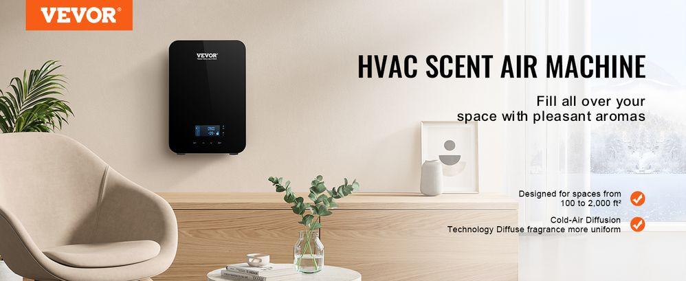 VEVOR Upgrade HVAC Scent Diffuser, Smart Scent Air Machine for Home, 180ML with Cold Air Technology, Waterless Essential Oil Diffuser, Cover Up to 2000 Sq.Ft for Living Room, Office, Spa, Hotel VEVOR Upgrade HVAC Scent Diffuser, Smart Scent Air Machine for Home, 180ML with Cold Air Technology, Waterless Essential Oil Diffuser, Cover Up to 2000 Sq.Ft for Living Room, Office, Spa, Hotel