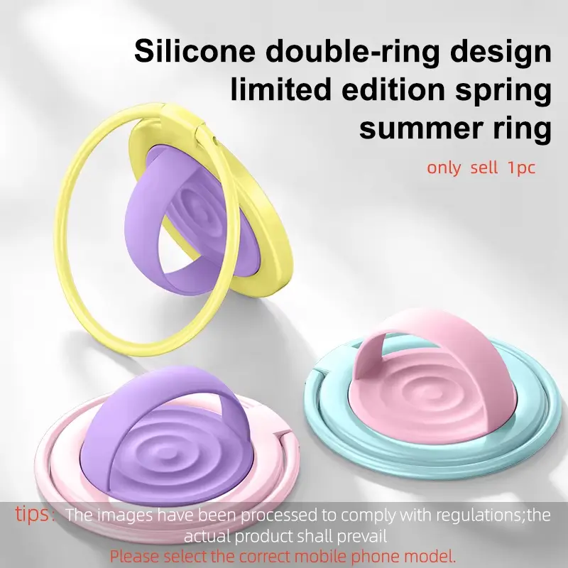 Magnetic Silicone Finger Ring Phone Holder Luxury Contrasting Colors 360 Rotating Phone Stand For Magsafe Strong Magnet Bracket
