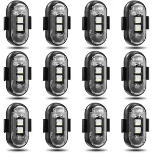 12PCS Wireless LED Lights for Car, Wireless LED Strobe Lights with Remote Control, 8 Colors IP65 Waterproof USB High Brightness Anti-Collision for Car Motorcycle Truck Drone RC Aircraft Bike