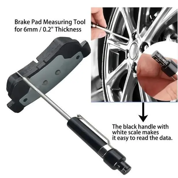Car Brake Pad Thickness Gauge Measure Tool with Scale for Brake Shoe Gauge Auto Brake Pad 1.5mm-11mm Thickness Base Plate Brake Pad Tester Brake Pad Detection Pen Scale