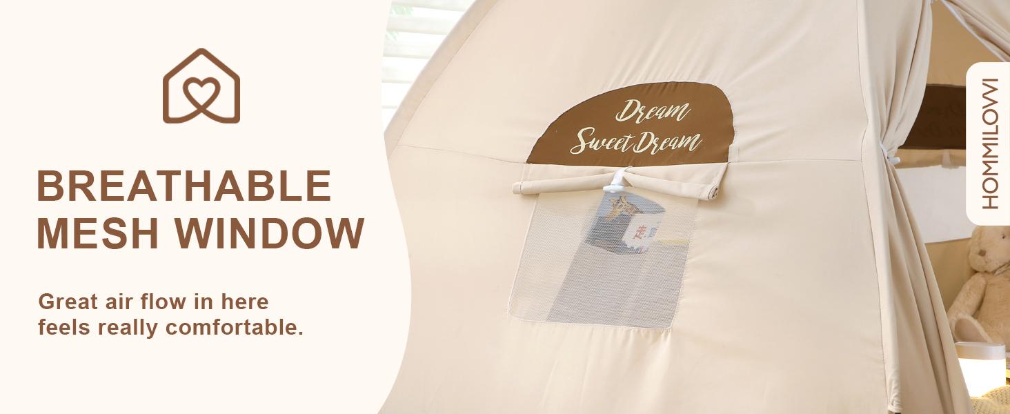 Twin Bed Tent for Boys, Indoor Blackout Sleeping Tent with Dreamy, Breathable Privacy Bunk Beds, for Drafty Rooms or Cottage-Style Spaces, Black