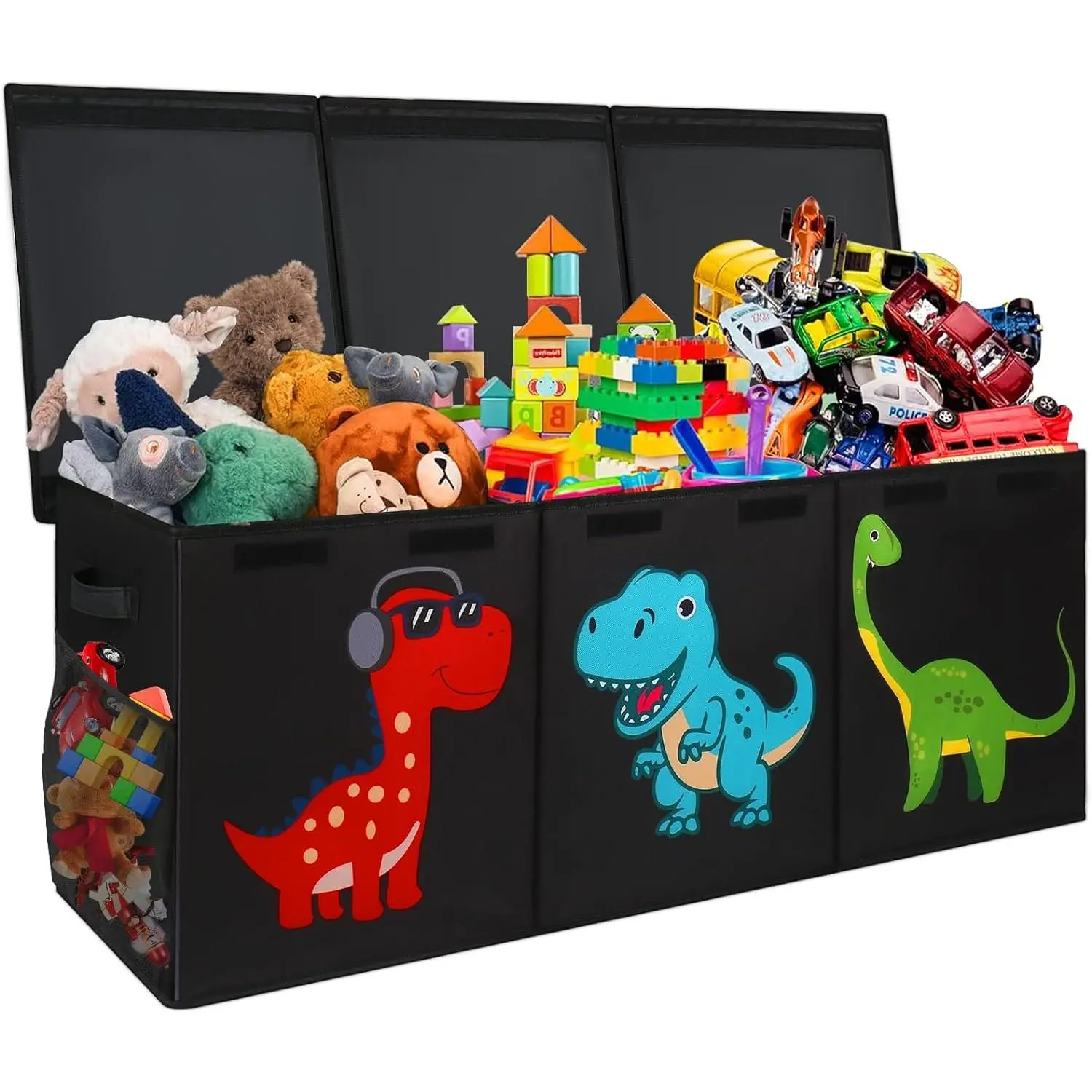 Extra Large Toy Box, Collapsible Toy Storage Organizer with Lids, Cute Toy Storage Chest for Kids Boys Girls, 40" x 16" x 16" Bin Box for Living Room, Playroom, Bedroom, Nursery