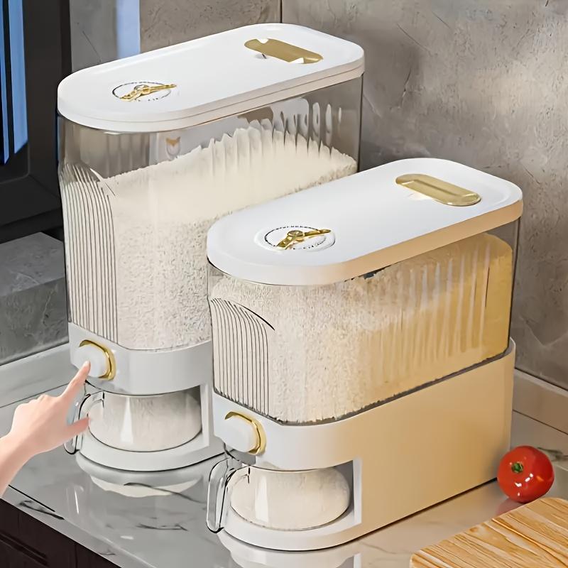 GHQ Rice Dispenser with Measuring Cup & Time Scale - 11.02LB/22.05LB Dustproof Stackable Food-Safe Plastic Container, Dry Grains Storage Solution for Dust-Free Grains, Clutter-Free Kitchen Freshness, Kitchen Gadget Organizer GHQ Rice Dispenser with Measuring Cup & Time Scale - 11.02LB/22.05LB Dustproof Stackable Food-Safe Plastic Container, Dry Grains Storage Solution for Dust-Free Grains, Clutter-Free Kitchen Freshness, Kitchen Gadget Organizer
