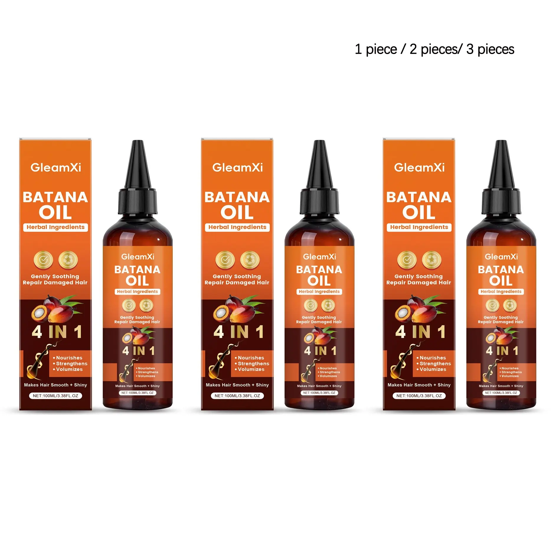 Batan Hair Oil (100ML/100ML*2/100ML*3), Gentle Care, Moisturizing Smooth, Lightweight Voluminous, Soothes Dry Frizzy Hair, Improves Hair Quality